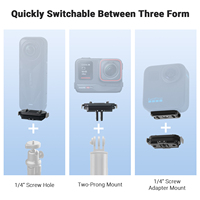 Support magnétique à dégagement rapide pour caméra d'action, en alliage d'aluminium, adaptateur de base de trépied à 2 broches pour la photographie Insta360 X5