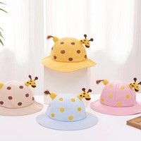Lindo sombrero de cubo de jirafa, gorras para niños de jardín de infantes, sombrero de Sol de alta calidad, gorras de rendimiento, sombrero de pescador encantador para bebé