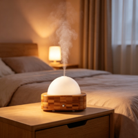 Diffuseur d'arômes ultrasonique à grain de bois, machine à parfum d'huiles essentielles, petit humidificateur d'aromathérapie de bureau pour la maison