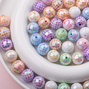 High Quality 16mm UV Coating <b>Plastic</b> Football <b>Beads</b> Handmade Jewelry Accessories with Diamond Wholesale Acrylic DIY Jewelry <b>Bead</b> - Product Image 1