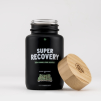 Bouteille ronde en verre 100cc 120cc 150cc avec couvercle en bambou Emballage gommeux de capsule de supplément de vitamine et de santé