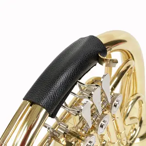 Instrumento <span class=keywords><strong>musical</strong></span> instrumento de latón <span class=keywords><strong>cuerno</strong></span> francés cubierta protectora de cuero antideslizante - Product Image 1