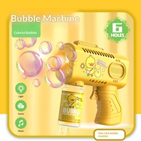 Pistolet à bulles électrique portable avec lumières LED, 8 trous, pour enfants, jouet de fête d'été en plein air, cadeau