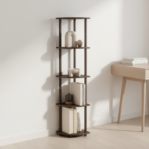 Étagère d'angle <span class=keywords><strong>rotative</strong></span> à cinq niveaux, durable, pour <span class=keywords><strong>cuisine</strong></span>, rangement ouvert, salon familial, chambre, bureau - Product Image 3