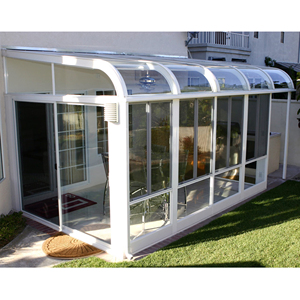 بيت زجاجي مائل حديث من الألومنيوم محمول للفلل زجاج قابل للسحب في الهواء الطلق مع سقف مقسى - Product Image 5