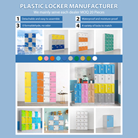 Casillero de equipaje de plástico coloreado de almacenamiento alto de fábrica 3 puertas casillero ABS de escuela pequeña