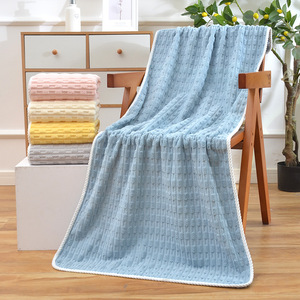 Juego de Toallas de Baño de Felpa Coral, 75x35 140x70, Secado Rápido, Color Sólido, para Uso Doméstico - Product Image 2