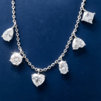 Good Century 18K gouden ketting met zes gemengde vormen van laboratorium gekweekte diamanten, bruids- en jubileumcadeau, luxe fijne sieraden