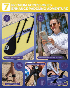 Planche à pagaie gonflable pour <span class=keywords><strong>vacances</strong></span> en <span class=keywords><strong>famille</strong></span> SUP 11'6''x35''x6'' pour la plage, le <span class=keywords><strong>lac</strong></span>, les sports nautiques, capacité 450 lbs, accessoires inclus - Product Image 6