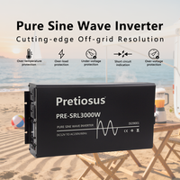 Pretiosus İnverter Akıllı LCD Ekranlı 3000w Şebeke Dışı Saf Sinüs Dalgası DC12/24V - AC220V Güç İnverteri Dönüştürücü (Ev İçin)