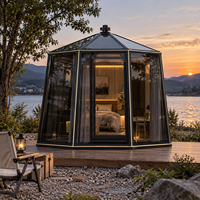 Maison capsule spatiale de luxe, maison préfabriquée modulaire pour les centres de glamping et les entreprises d'hébergement Airbnb avec système intelligent