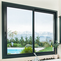 Ventanas Corredizas Modernas para Casa, Vidrio Templado Doble Transparente Low-E con Marco de Aleación de Aluminio, Ventanas Corredizas Horizontales para Viviendas
