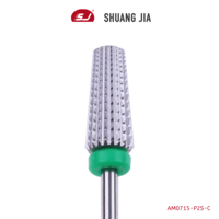 SHUANGJIA professionnel 6.8mm foret à ongles fraise en carbure incrusté de diamants pour manucure électrique Gel et accessoire de polissage en acier