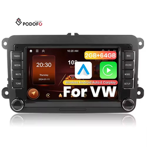 Autoradio dédié au groupe VW, Podofo 7 pouces, Android, CarPlay sans fil, Android Auto, GPS, WiFi, FM, RDS - Product Image 1