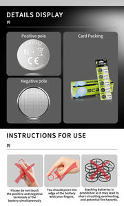 Batterie au lithium Cuanen CR2032 3V 200 mAh pour télécommande de voiture jouet, carte indépendante - Product Image 5