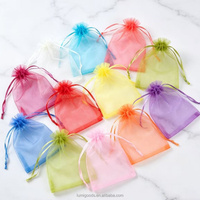 Sacs de rangement en organza transparents, écologiques et durables, avec impression de logo personnalisée, impression par transfert thermique, couleur et taille personnalisées, cadeau