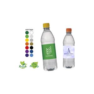 Bouteille d'eau promotionnelle en plastique PET écologique de 500 ml, ronde, blanche, avec étiquette personnalisée, impression numérique, design minimaliste - Product Image 1