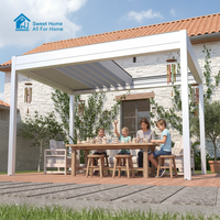 Pergola bioclimatique motorisée en aluminium à lames orientables, fabriquée par Sweet Home OEM, toit rétractable, écologique, imperméable, pour extérieur