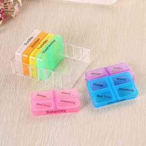 Wholesale 28 Squares Weekly 7 Days PP <b>Pill</b> Box Medicine Storage <b>Container</b> Case Organizer for Cabinet - Product Image 2