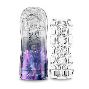 Masturbador Masculino Transparente de Cristal LoveAider, Estimulación Manual de Goma Suave, Uso Masculino Adulto - Product Image 1
