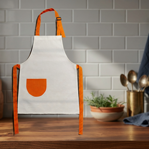 Delantal de Lino Blanco Personalizado al por Mayor para Niños, Sublimación a Color con Logotipo para Diseño Personalizado - Product Image 4