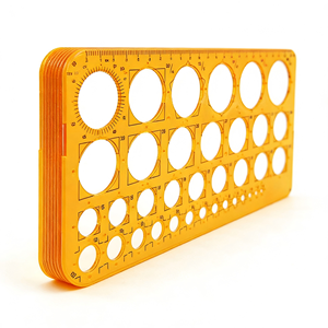 Juego <span class=keywords><strong>de</strong></span> Reglas <span class=keywords><strong>de</strong></span> Dibujo Multifuncionales Redondas <span class=keywords><strong>de</strong></span> Plástico y Plantillas Geométricas para Estudiantes - Product Image 6