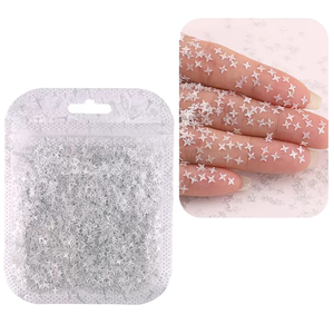 Lentejuelas Brillantes Azul Iridiscente en Forma de Estrella de Cuatro Puntas, Lentejuelas Láser Brillantes, Copos de Purpurina Brillante, 5 Colores, 10g - Product Image 2