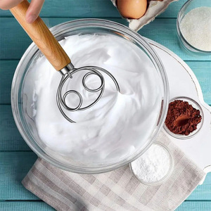 Dough <b>mixer</b> with oak handle, hand whisk, stainless steel flour <b>grinder</b>, baking dough <b>mixer</b>, wooden <b>mixer</b> - Product Image 4