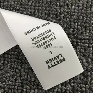 Tùy Chỉnh Thân Thiện Với Môi In Nhãn Quần Áo May Mặc Trắng Bông Mềm Ribbon Nylon Taffeta Satin Rửa Chăm Sóc Nhãn Cho May Mặc