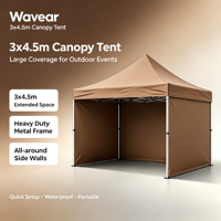 Gazebo pliable en acier 3x3m OEM avec parois latérales complètes en PVC et tissu Oxford pour salons professionnels en plein air et logo personnalisé