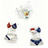 Verre à shot personnalisé pour vin ou whisky, souvenir touristique de Norvège, motif bikini amusant, réutilisable, durable et alimentaire