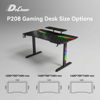 Bureau d'ordinateur de jeu de grande taille 1,4 m/1,6 m avec support pour écran, épaisseur 18 mm