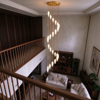 Lustre en alliage d'aluminium et céramique haut de gamme, source de lumière LED, hauteur réglable pour la maison, le salon, l'escalier, l'exposition