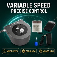 Perceuse à ongles électrique sans fil silencieuse de qualité professionnelle 45000 tr/min avec double écran LCD et contrôle de vitesse de précision