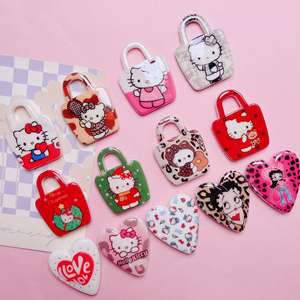 <span class=keywords><strong>Dulce</strong></span> lindo Kawaii gatito bolso amor corazón Diy resina colgante espalda plana encantos caja de teléfono basura portátil espejo decoración n Stock - Product Image 1