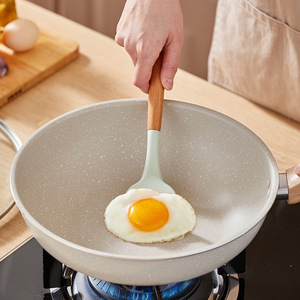 Little Bear Nonstick Frying <b>Pan</b> 32Cm Maifan <b>Stone</b> Color Round Wok For Gas Stove Household Use - Product Image 1
