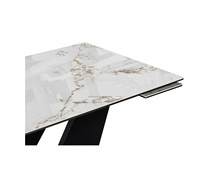 Nouveau design Table de salle à manger rectangulaire extensible moderne Mobilier de maison extensible en pierre frittée de grande taille