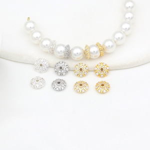 High-color-preserving inlaid flower base, flower <b>hat</b>, snowflake, spacer crystal pearl bracelet/jewelry accessory C21 - Product Image 2