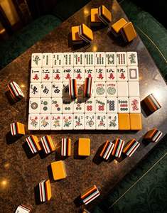 Tuiles de Mahjong Américaines Modernes en Mélamine Jaune à 7 Couches, Version Hong Kong, Portables, en Stock - Product Image 3