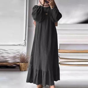 新奢华沙特阿巴亚女性穆斯林连衣裙关闭休闲阿巴亚时尚2025最新阿巴亚设计迪拜 - Product Image 4