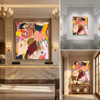 Peinture à l'huile artisanale, art abstrait moderne minimaliste, grande œuvre originale, texture murale géante, cadre personnalisé, vente en gros pour hôtels