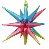 Film d'étoile d'explosion connecté 4D Feuille d'aluminium Goutte d'eau Ballon en forme de cône Accessoires de décoration de fête