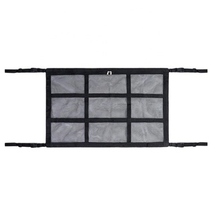 Mise à niveau du plafond de la voiture Filet de chargement 31.5 "x 21.6" Organisateur de rangement sur le toit de la voiture Camion SUV Van Voyage <span class=keywords><strong>Camping</strong></span> Accessoires d'intérieur - Product Image 3