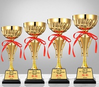 Trofeo de Metal Chapado en Oro Personalizado para Competiciones Deportivas - Premios de Fútbol y Baloncesto