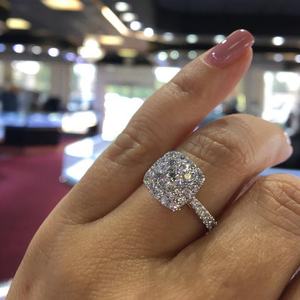 Anillo de circón de lujo para mujer, anillos de compromiso de boda, anillo de promesa para damas, regalos, joyería de estilo coreano de alta calidad para mujer - Product Image 5