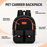 Sac à dos de transport pour animaux de compagnie à compartiment frontal souple, avec deux poches avant, idéal pour la randonnée et la promenade (vente en gros)