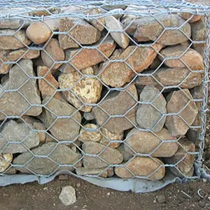 Factory supply 2mX1mX1m with 80 X 100mm hole size hexagonal woven wire mesh Galvanized or PVC coated Gabion box