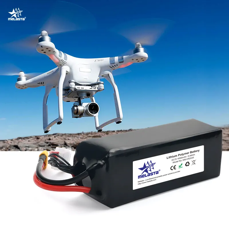 Melasta 22.2v Lipo Aircraft Batteries 4500mah Lithium Polymer Battery Drone Battery For Agriculture Drones