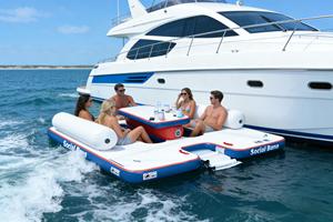 Bar flottant gonflable de qualité commerciale pour 6 personnes avec glacière, en PVC, logo personnalisé, garantie 3 ans, idéal pour les fêtes au bord de la piscine - Product Image 4