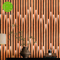 Papier peint pelable et collable à rayures en bois brun UDK 45cm pour le salon